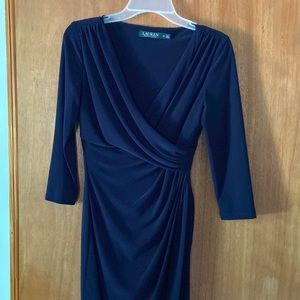 Ralph Lauren Navy Blue Ruched Dress 4P